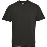 Black Portwest Turin Premium T-Shirt, XXL, short sleeves, crew neck, plain design.