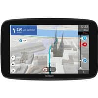 TomTom GO Navigator 7 Sat Nav with black frame, touchscreen display showing 3D map and navigation route.