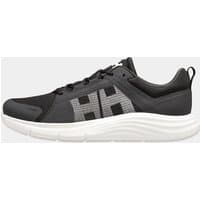 Black Helly Hansen men’s marine lifestyle shoes with mesh upper, white sole, and large HH logo on the side.