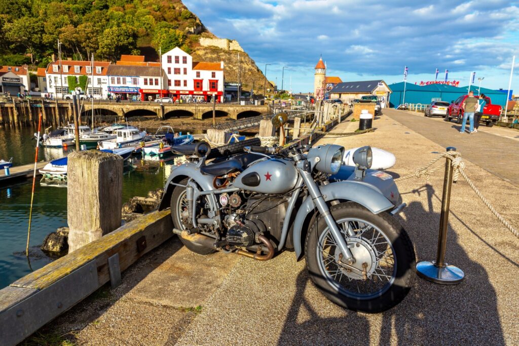 Image name scarborough vintage motorcycle yorkshire seaside the 2 image from the post Discover Yorkshire's Best Motorcycle Stops: A Rider's Guide in Yorkshire.com.